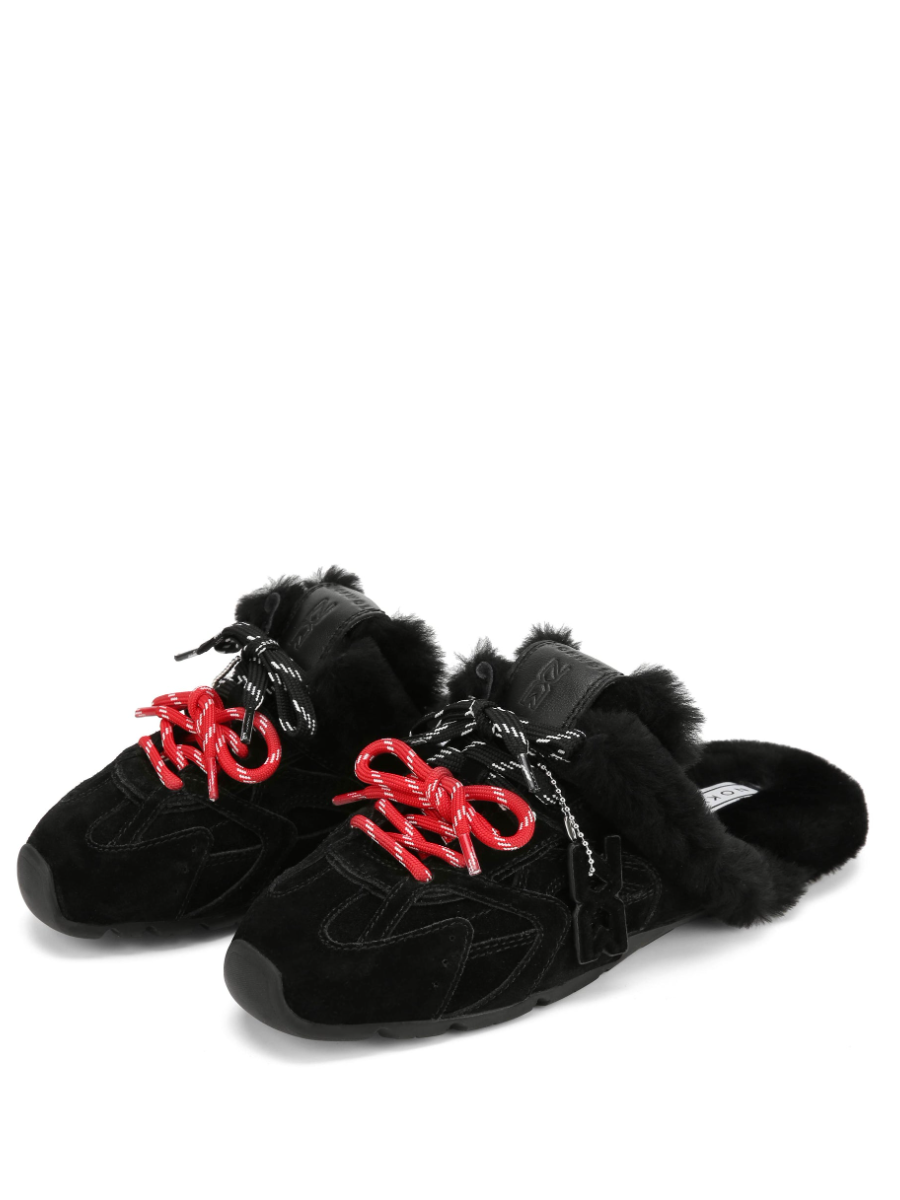 Suede Two-tone Lace Design Warm Shoes