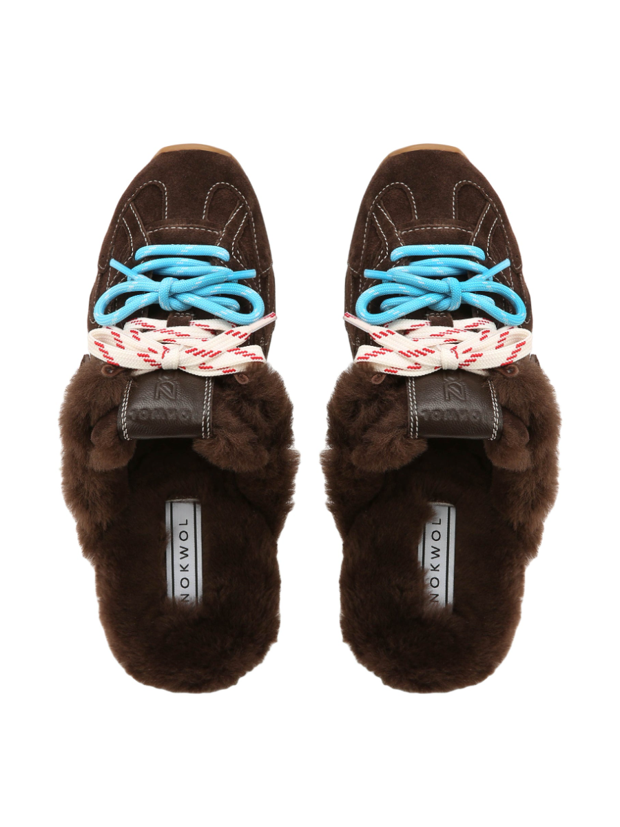 Suede Two-tone Lace Design Warm Shoes