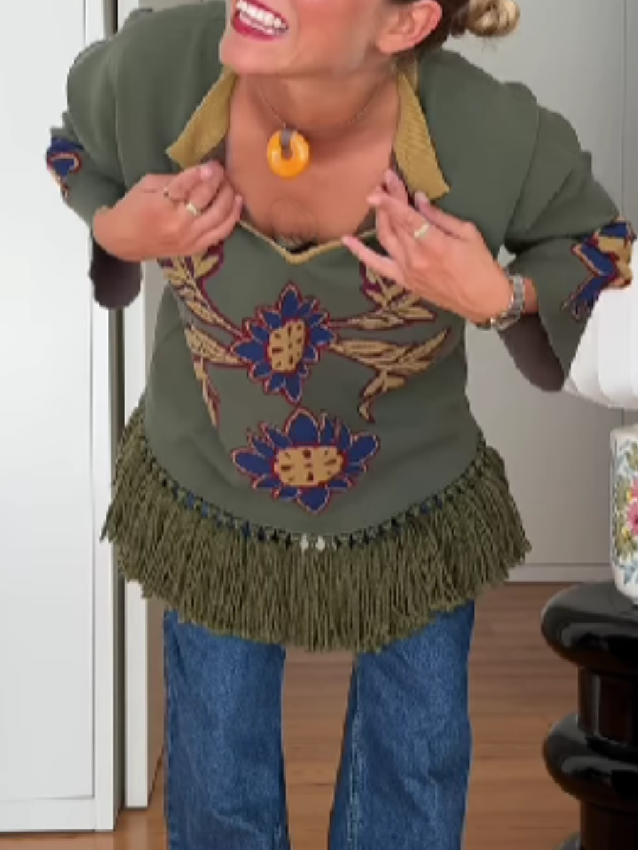 Knit Fringed Top