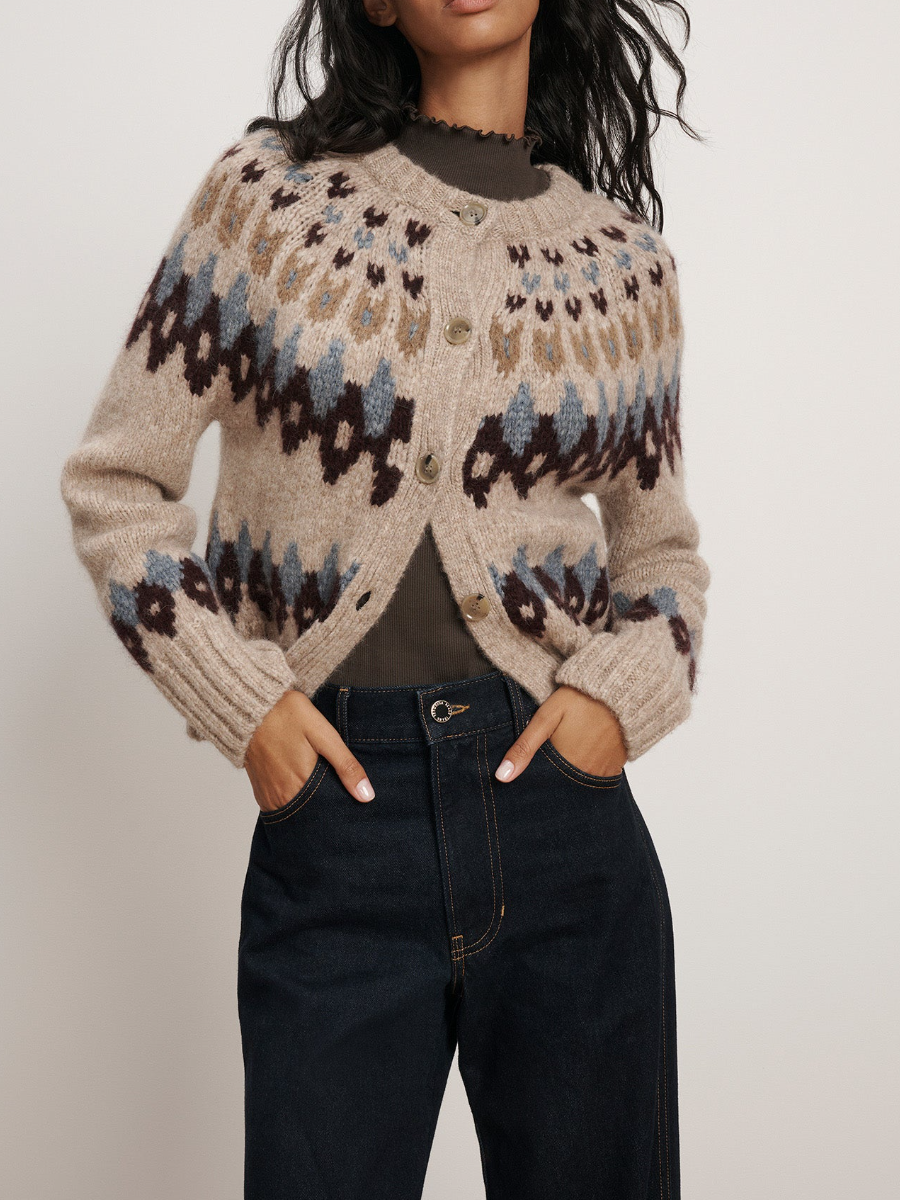 Fair Isle Knit Cardigan