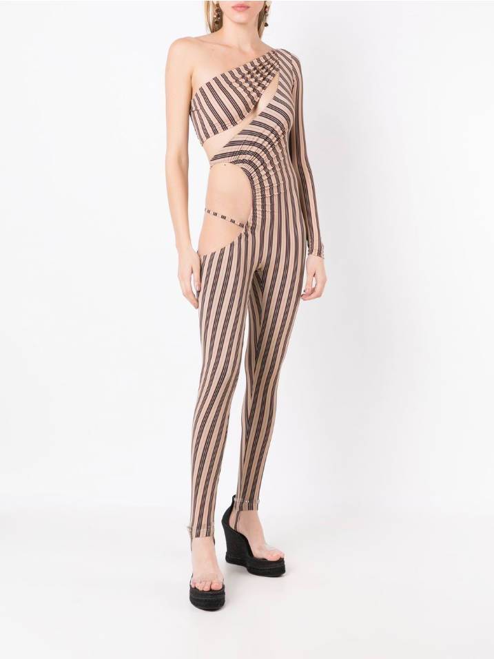 Striped Asymmetrical Jumpsuit