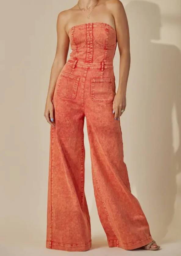 Orange Wide Leg Jumpsuit