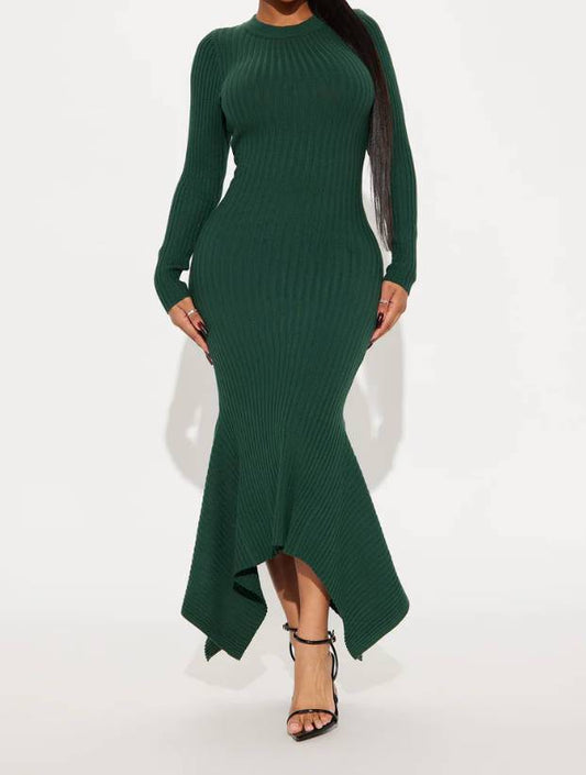 Emerald Curve Knit Dress