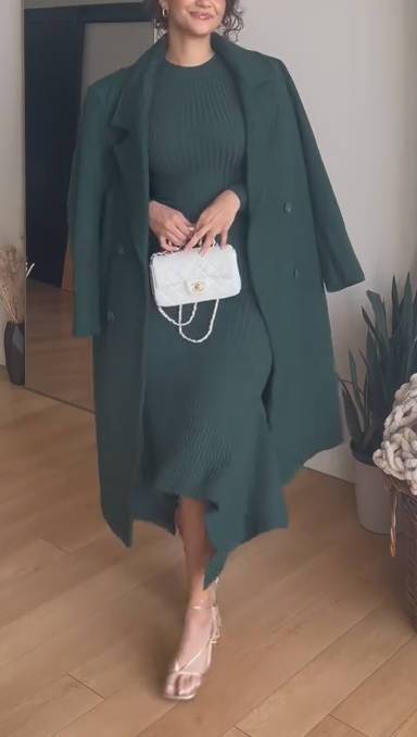 Emerald Curve Knit Dress