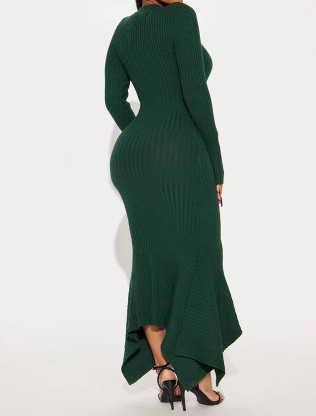 Emerald Curve Knit Dress