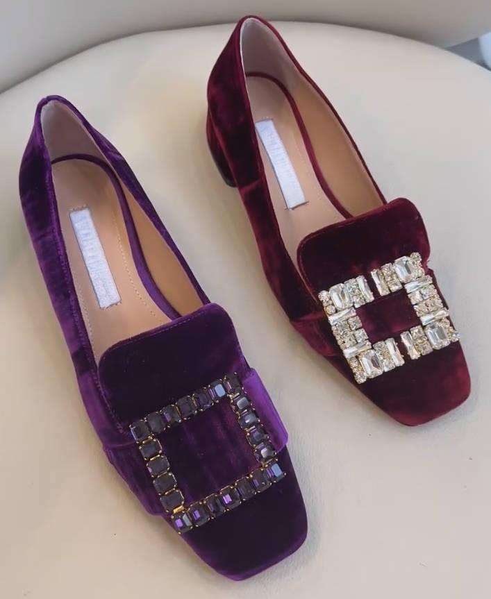 Velvet Glam Rhinestone Heels