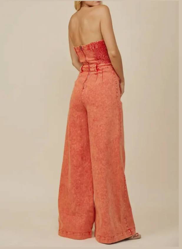 Orange Wide Leg Jumpsuit