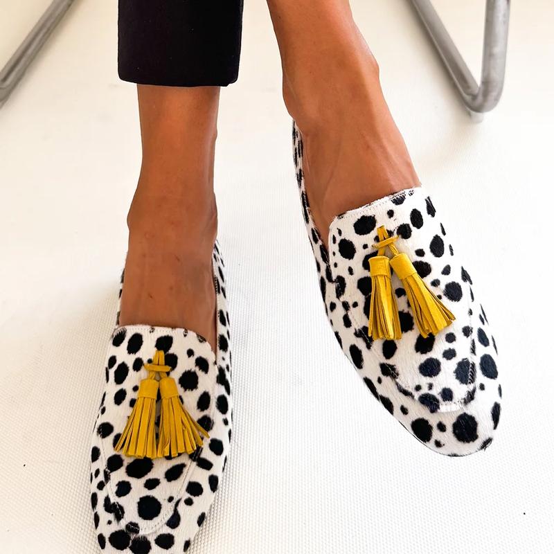 Tassel Shallow Leopard Print Casual Loafers